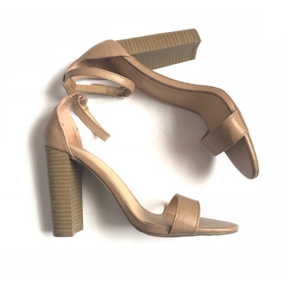 Charlotte Russe Shoes - Charlotte Russe Tan Leala Ankle strap block heel 6